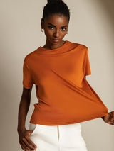 [Arancia] SilkSilky-IT Short Sleeve Magliette donna 001