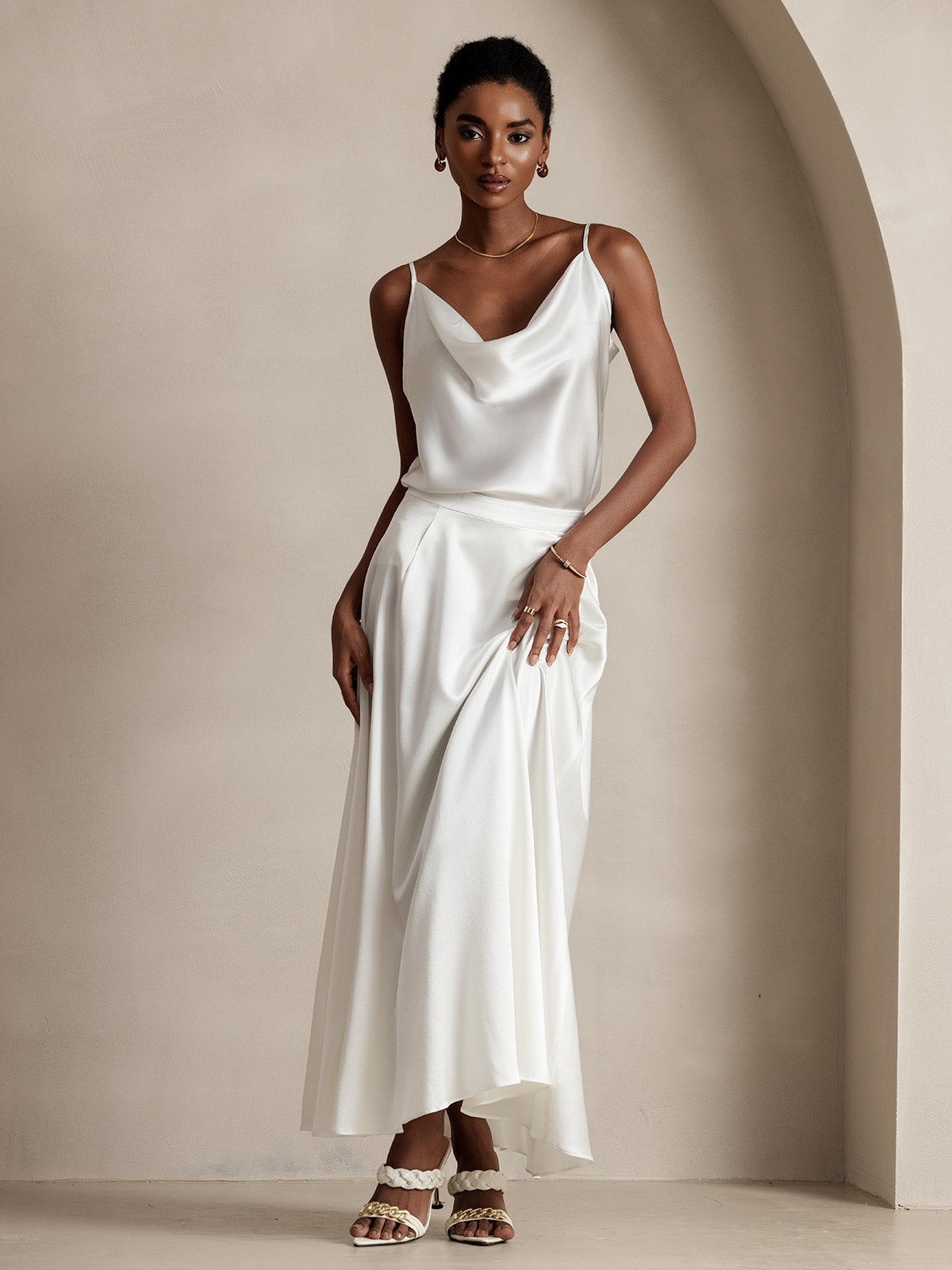 [Bianco] SilkSilky-IT 19Momme Seta Skirt 004