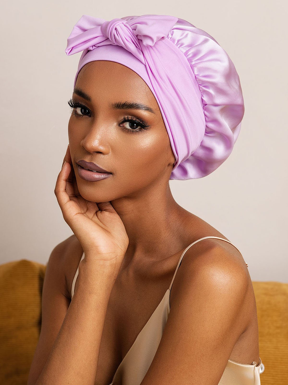 SilkSilky-IT Seta pura Sleep Cap Lavanda 001