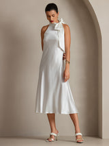 [Bianco] SilkSilky-IT Sleeveless Halter Vestiti da donna 001