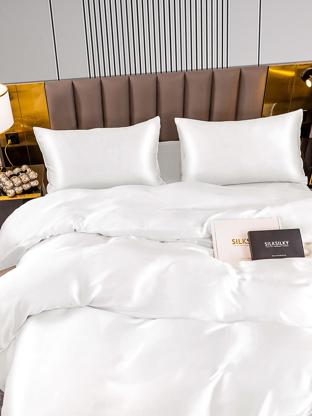[Bianco] SilkSilky-IT 22Momme Seta pura Bedding Set 005