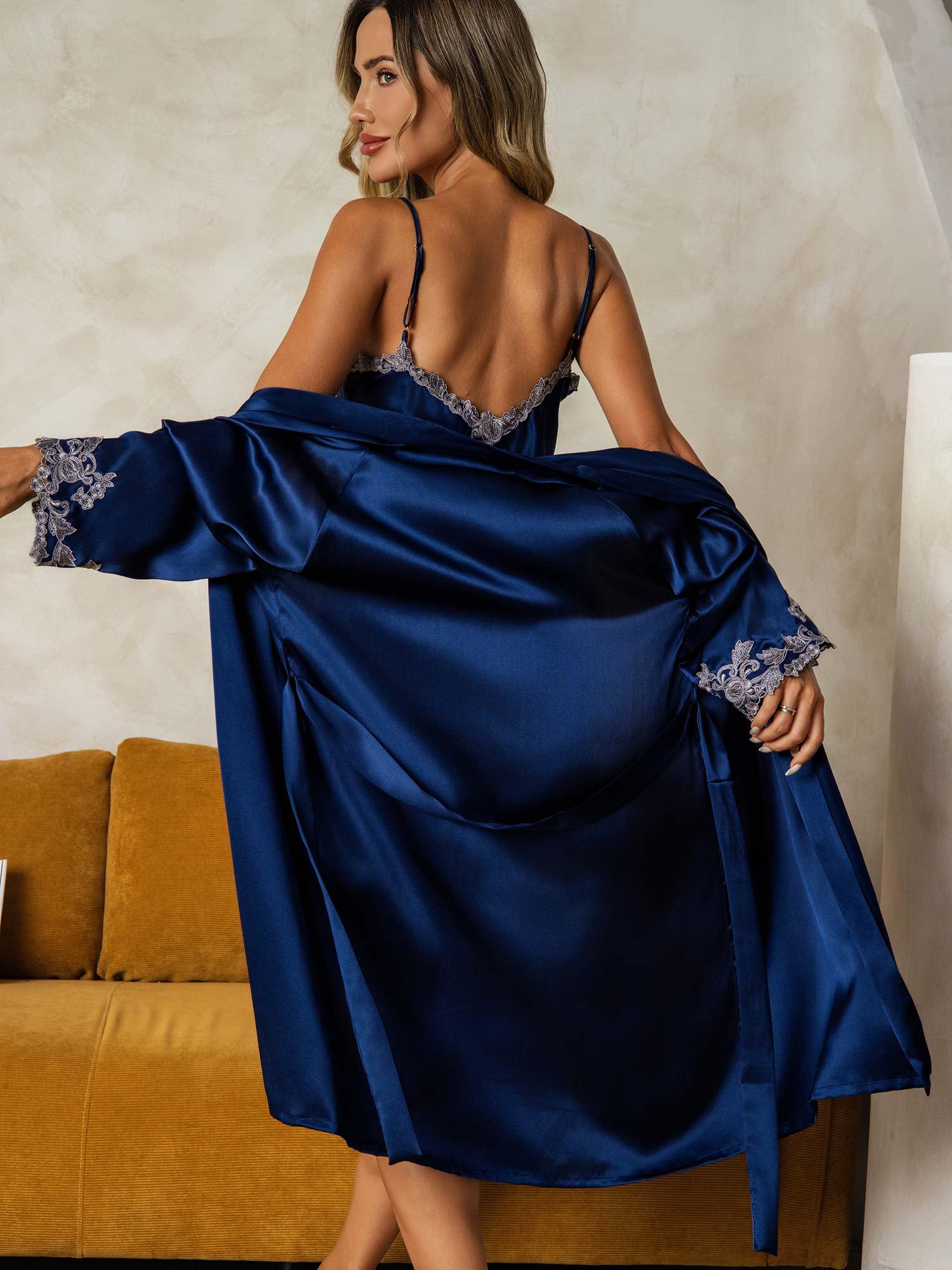 [BluScuro] SilkSilky-IT Seta pura Nightgown&Robe Set 002