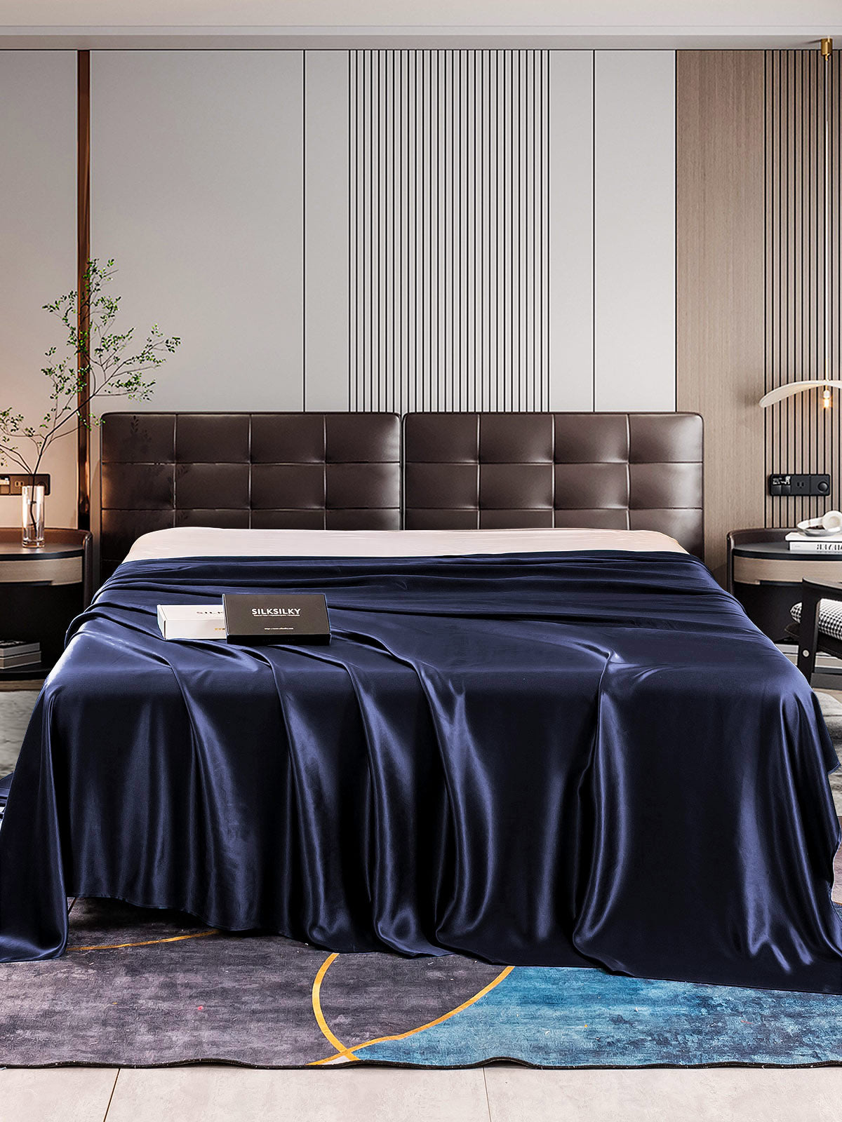 [Blu Scuro] SilkSilky-IT 22Momme Seta pura Sheet 001