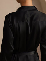 [Nero] SilkSilky-IT Long Sleeve Lapel Collar Vestiti da donna 004
