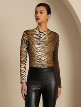 [Tigre] SilkSilky-IT Manica lunga Collo a Lupetto Magliette donna 003