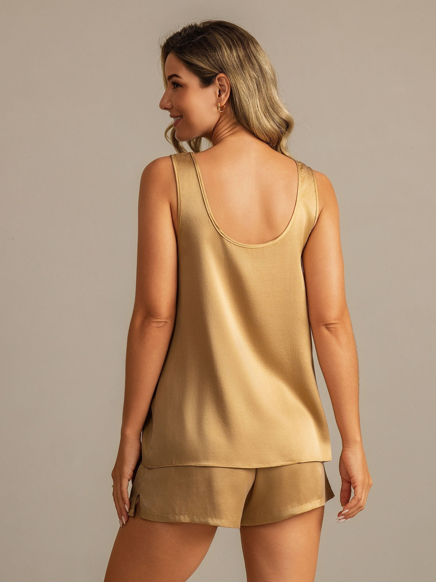 [MarroneChiaro] SilkSilky-IT 19Momme Seta Womens Pajamas 002