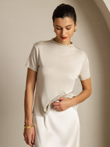 [Grigio] SilkSilky-IT Short Sleeve Magliette donna 005