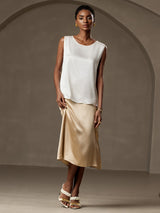 [Bianco] SilkSilky-IT Sleeveless Round Neck Cami 005