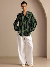 [Muschio Nero] SilkSilky-IT Long Sleeve Lapel Collar Camicette 004