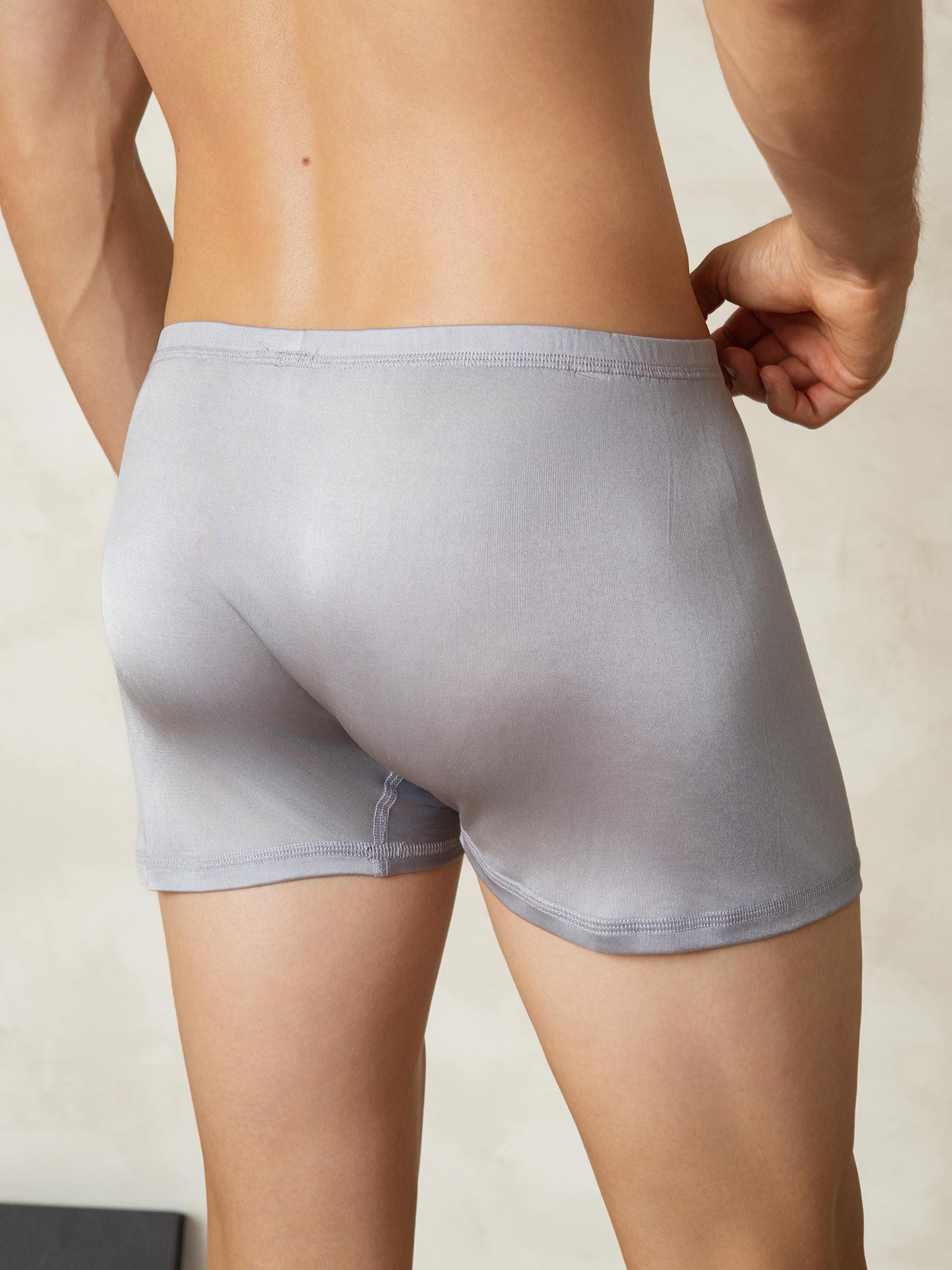 [Grigio] SilkSilky-IT Maglia di seta Mens Underwear 002