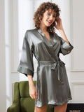 SilkSilky IT Seta pura A metà Womens Robe Vino 052