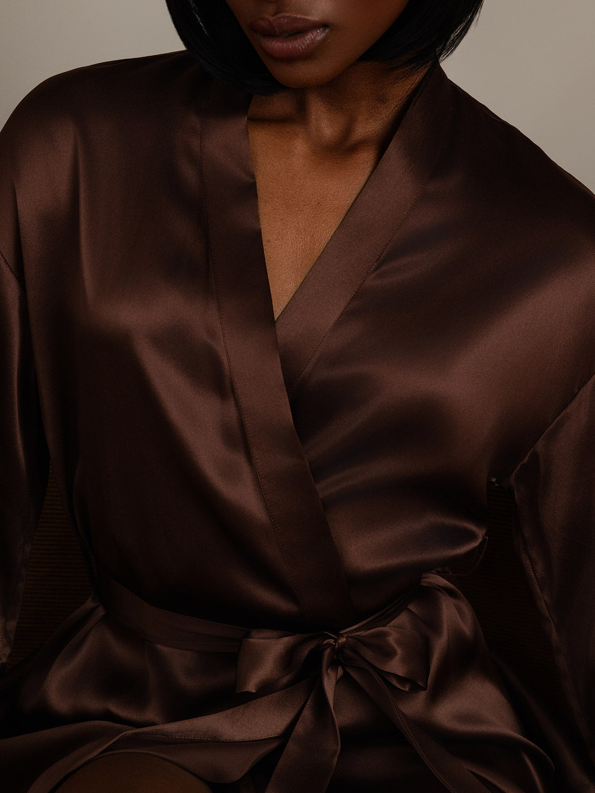 [Caffè] SilkSilky-IT Seta pura Womens Robe 008