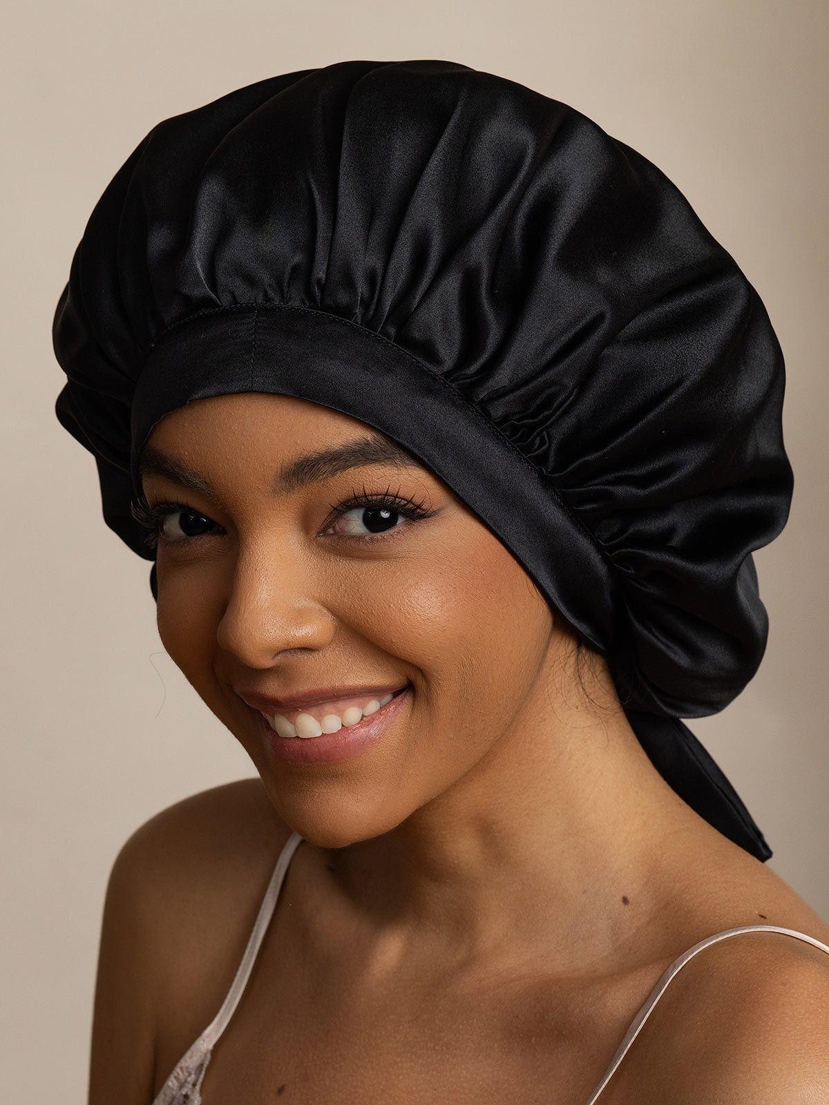 SilkSilky-IT Seta pura Sleep Cap Nero 004