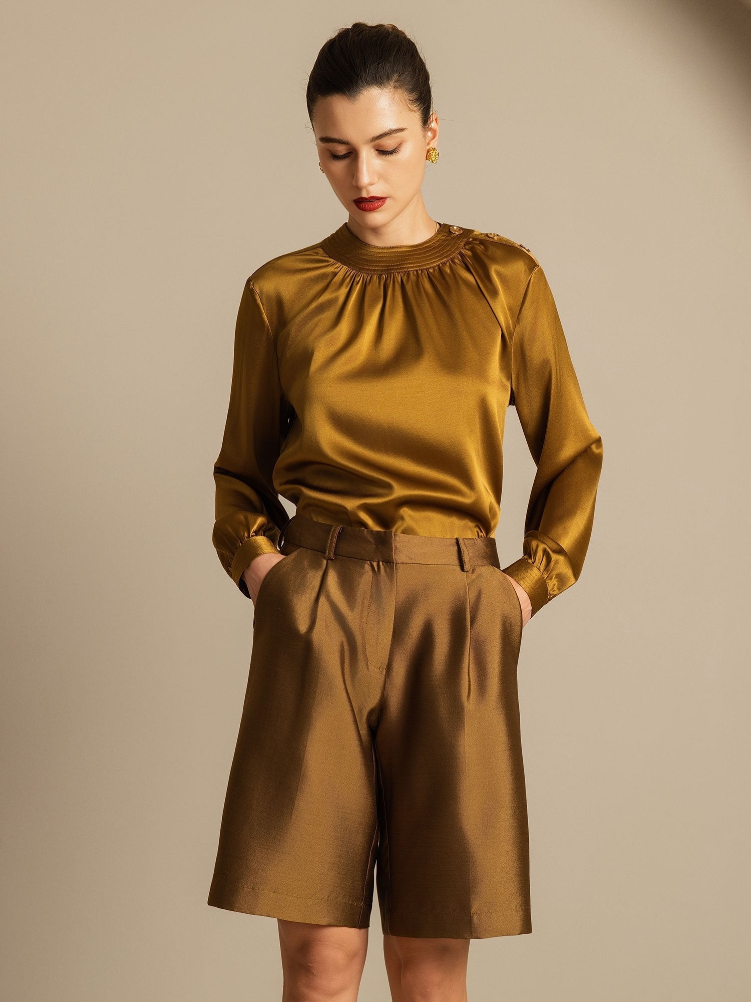 [Bronzo] SilkSilky-IT 32Momme Seta Womens Shorts 005,