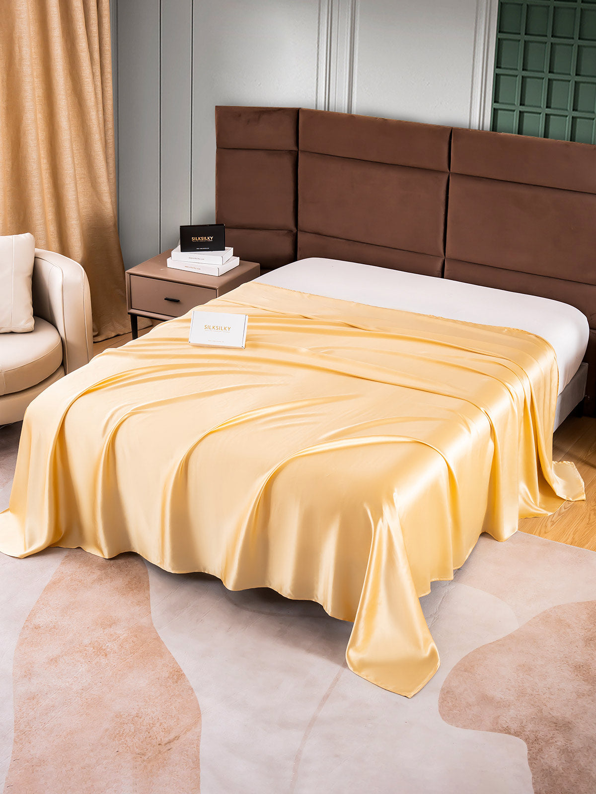 [Champagne] SilkSilky-IT 25Momme Seta pura Sheet 003