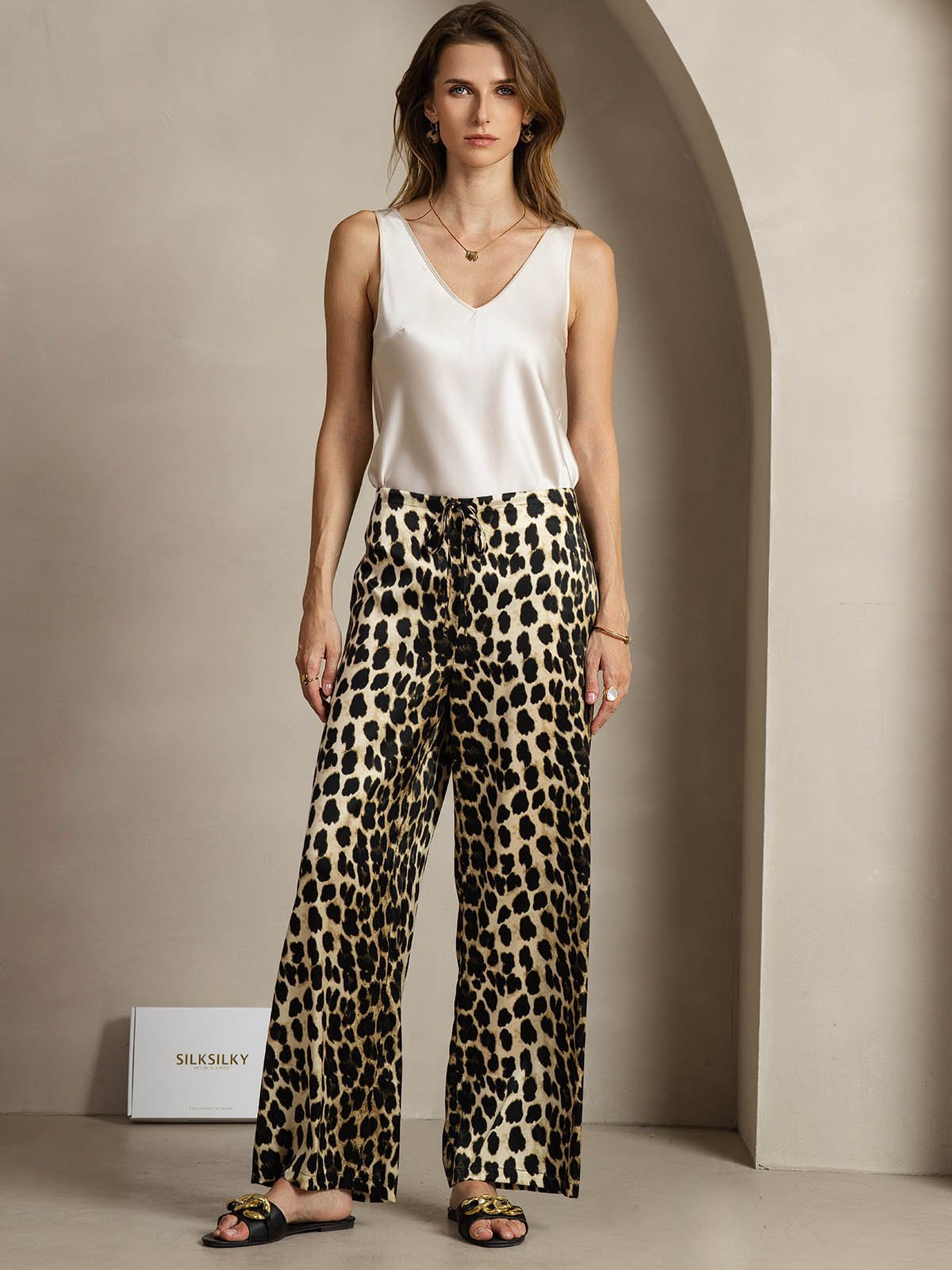 [Leopardo] SilkSilky-IT 19Momme Seta Womens Pants 006