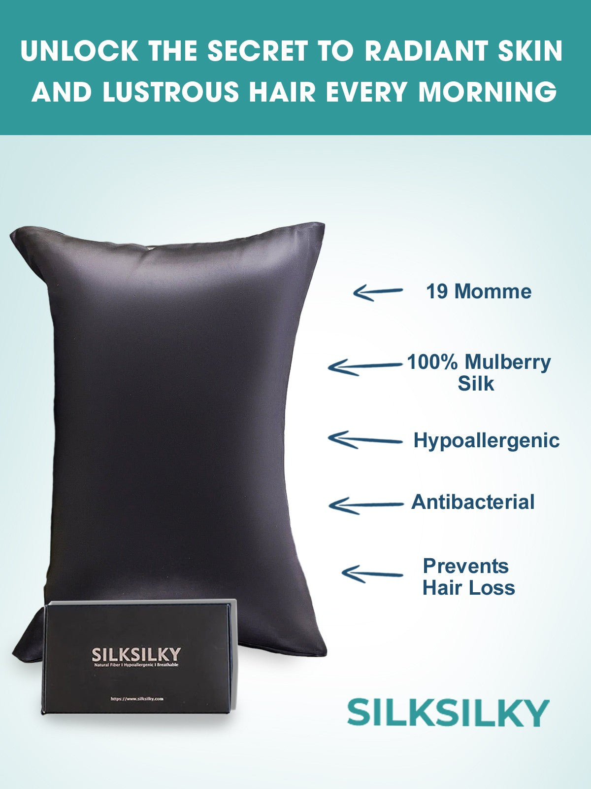 [Nero] SilkSilky-IT 19Momme Seta pura Pillowcase 003