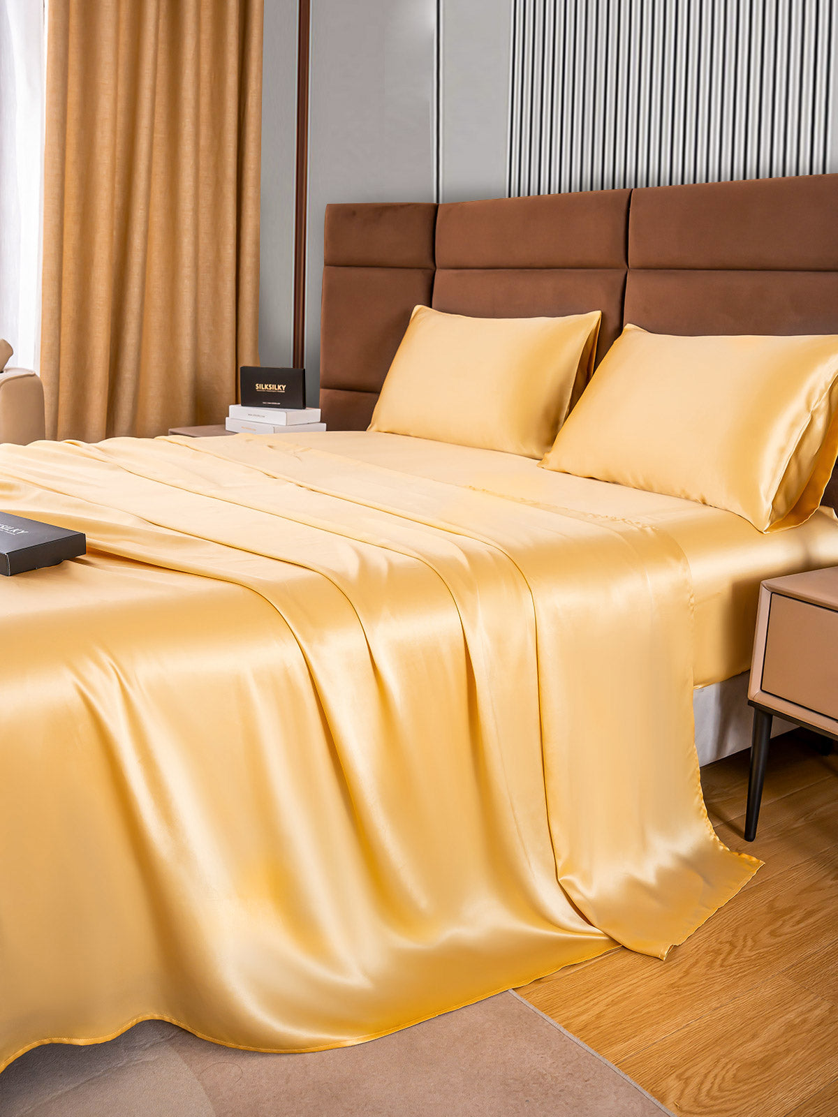 [Champagne] SilkSilky-IT 22Momme Seta pura Bedding Set 003
