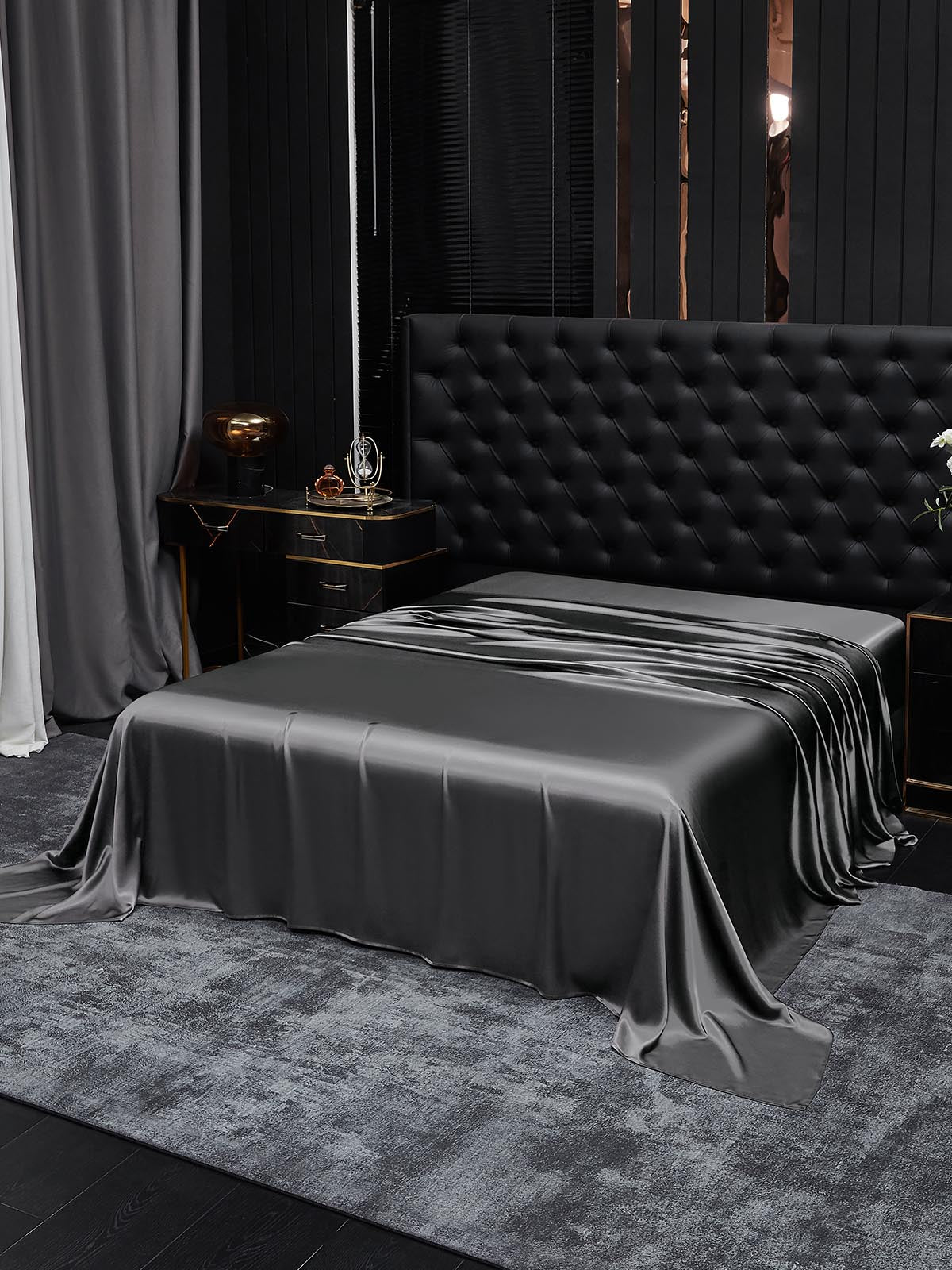 [Grigio Scuro] SilkSilky-IT 19Momme Seta pura Sheet 001