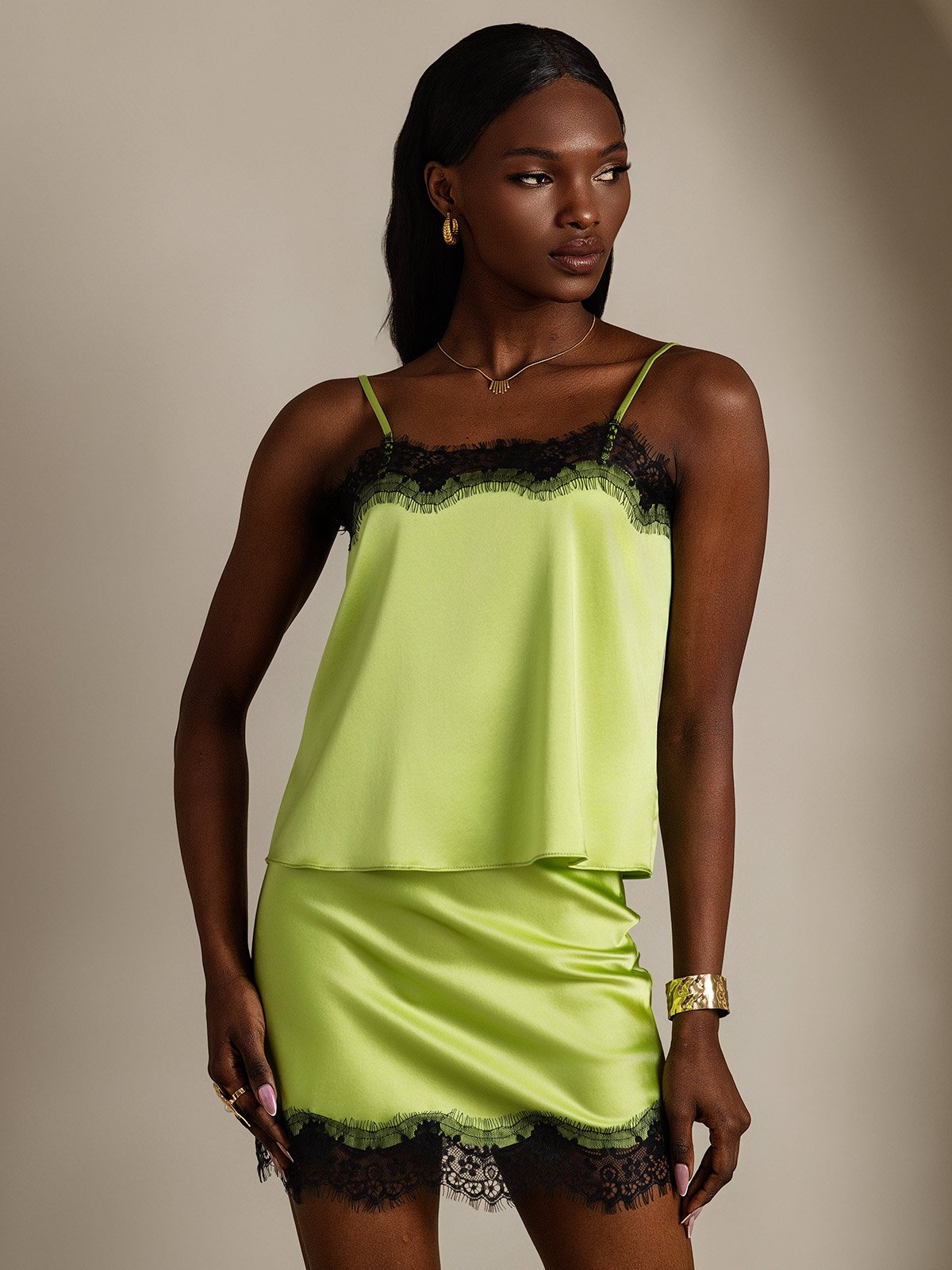 SilkSilky-IT 19Momme Seta Camisole Set MentaVerde 001