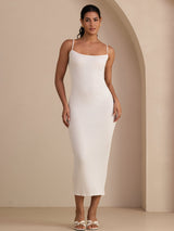 [Bianco] SilkSilky-IT Square Neck Vestiti da donna 001