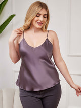 [Grigio Porpora] SilkSilky-IT Tirantes Finos Scollo a V Cami taglia grossa 003