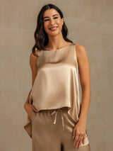 [Champagne] SilkSilky-IT Sleeveless Scoop Neck Cami 003