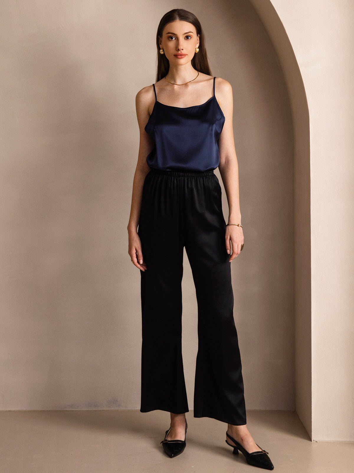 [Blu Scuro] SilkSilky-IT 19Momme Seta Camisoles 005