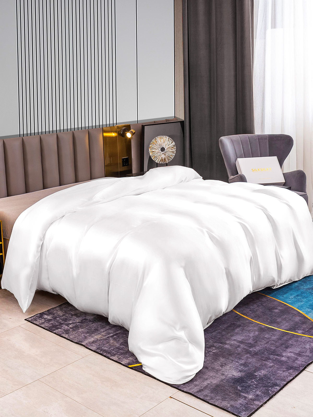 [Bianco] SilkSilky-IT 22Momme Seta pura Duvet Cover 002