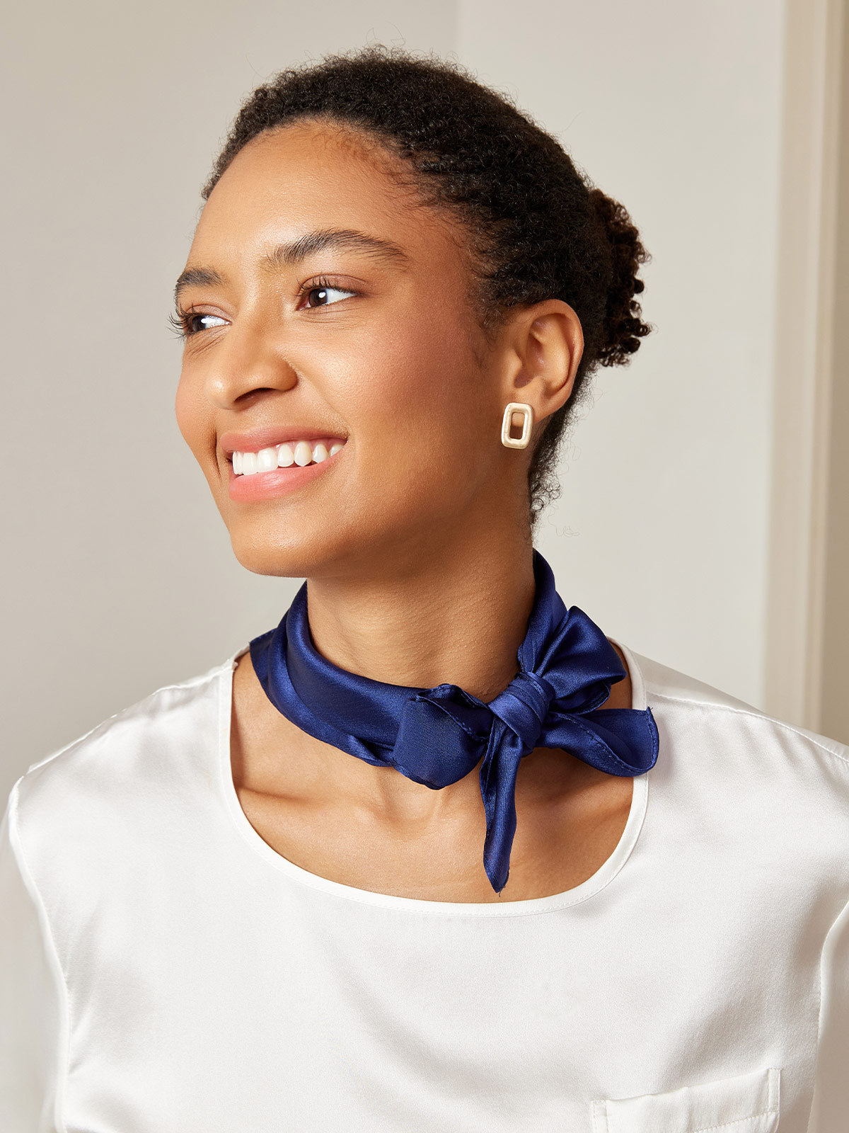 [Blu Scuro] SilkSilky-IT Seta pura Scarf 001