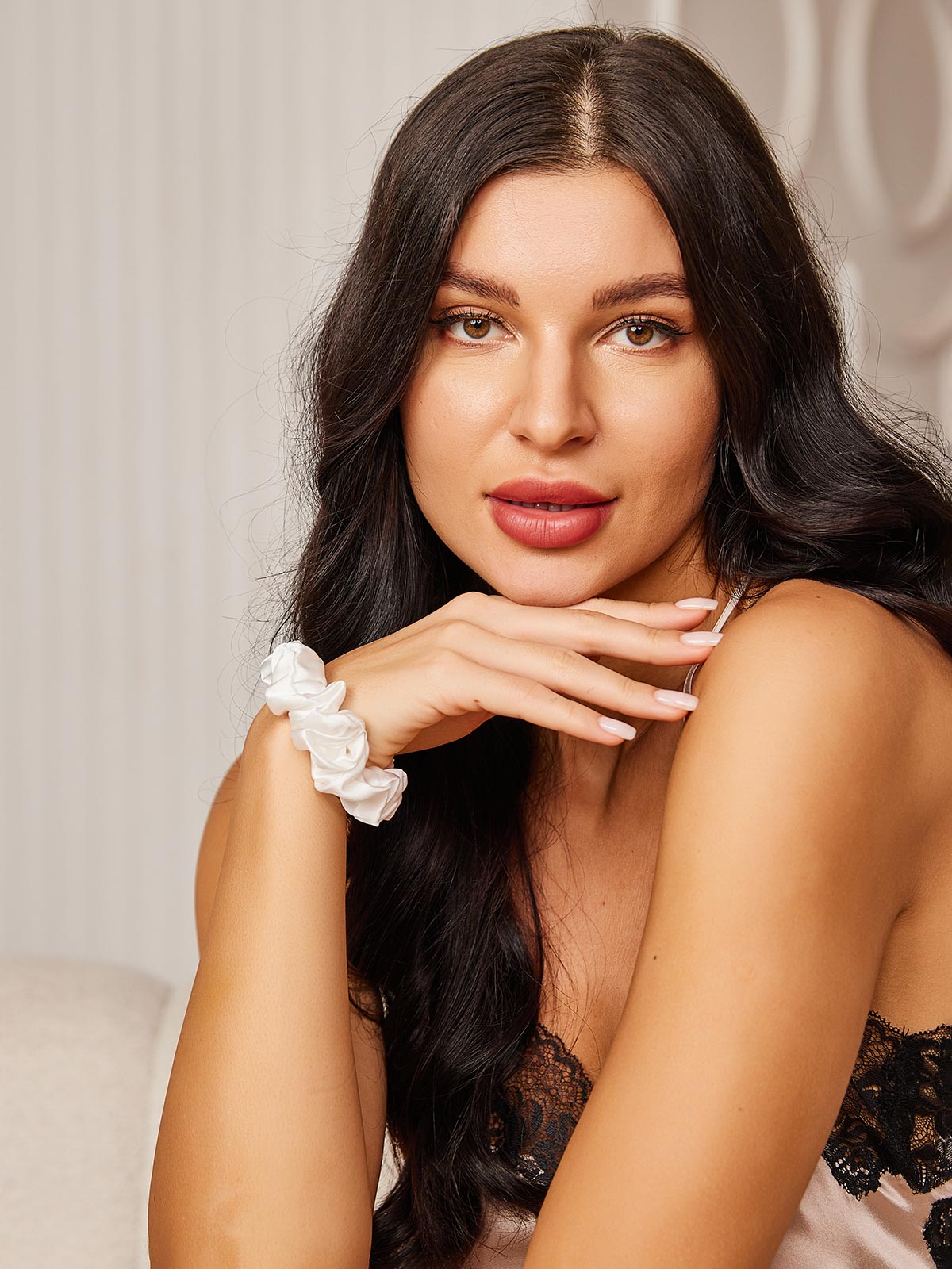 [Bianco] SilkSilky-IT Seta pura Scrunchie 002,