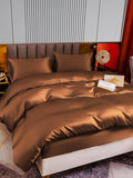 SilkSilky IT 22Momme Seta pura Bedding Set Caffè 004