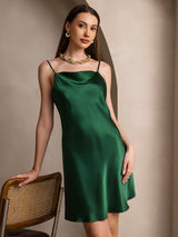 [Verde] SilkSilky-IT Sleeveless Cowl Neck Vestiti da donna 004