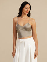[Cachi] SilkSilky-IT Spaghetti Strap V Neck Cami 003