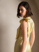 [Giallo Chiaro] SilkSilky-IT Sleeveless Halter Vestiti da donna 002