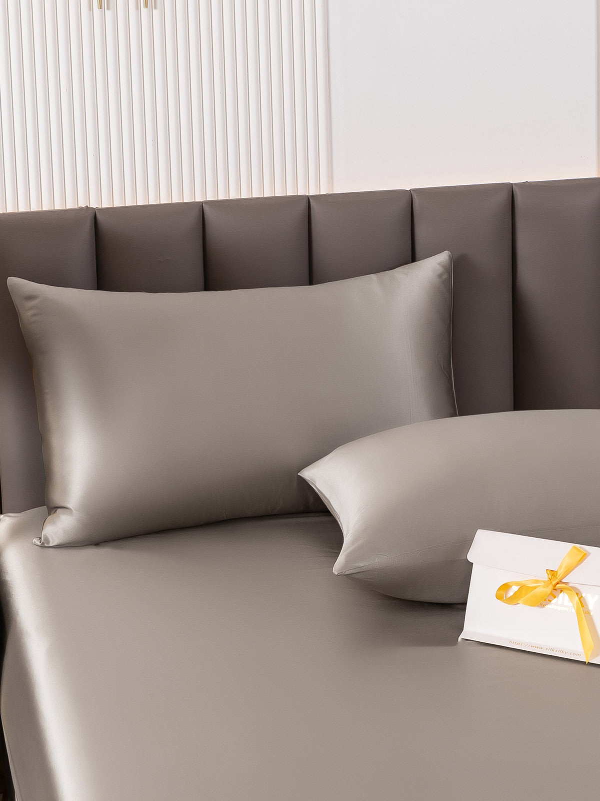 [Grigio] SilkSilky-IT 19Momme Seta pura Pillowcase 005