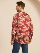 [Drago Vino] SilkSilky-IT Long Sleeve Lapel Collar Camicia da uomo 002