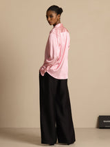 [Riga Rosa] SilkSilky-IT Long Sleeve Lapel Collar Camicie da donna 007