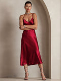 SilkSilky-IT Seta pura Senza maniche Dress Vino 004