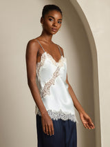 [Azzurro] SilkSilky-IT Spaghetti Strap V Neck Cami 003