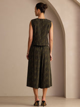 [Pino Vintage] SilkSilky-IT Sleeveless Crew Neck Women's Outfit Sets 002