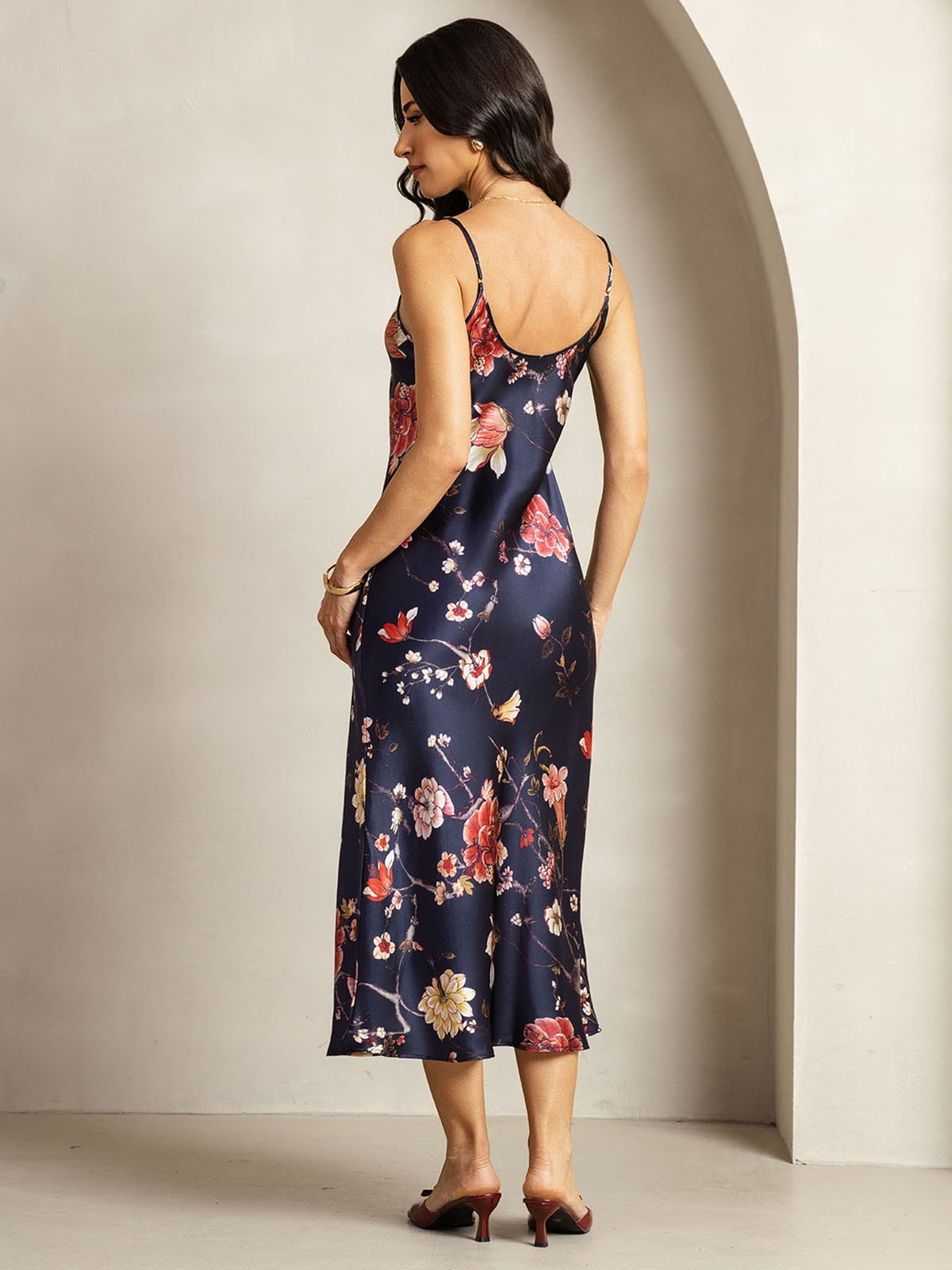 [FlorealeBluNavy] SilkSilky-IT 19Momme Seta Dress 002
