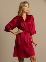 [Vino] SilkSilky-IT 3/4 Sleeve Vestaglia da donna 005