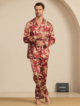 [Drago Vino] SilkSilky-IT Long Sleeve Lapel Collar Pigiami da uomo 003