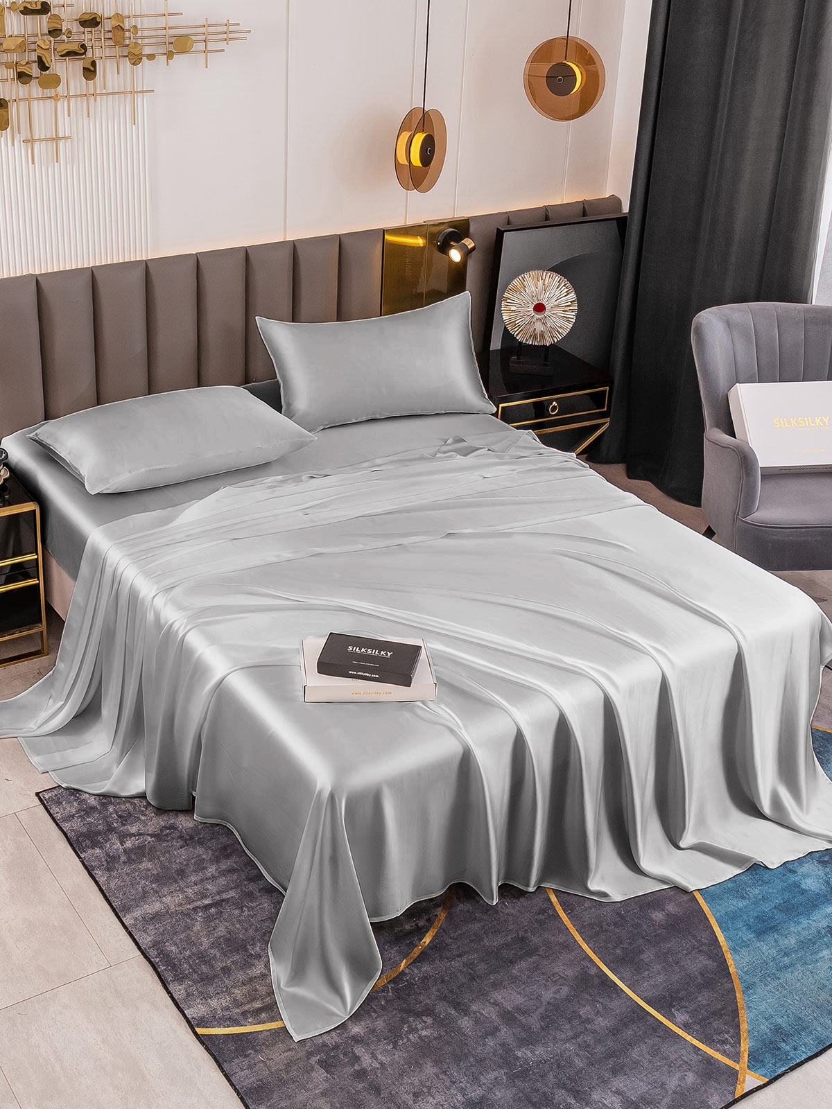 [Argento] SilkSilky-IT 19Momme Seta pura Bedding Set 001