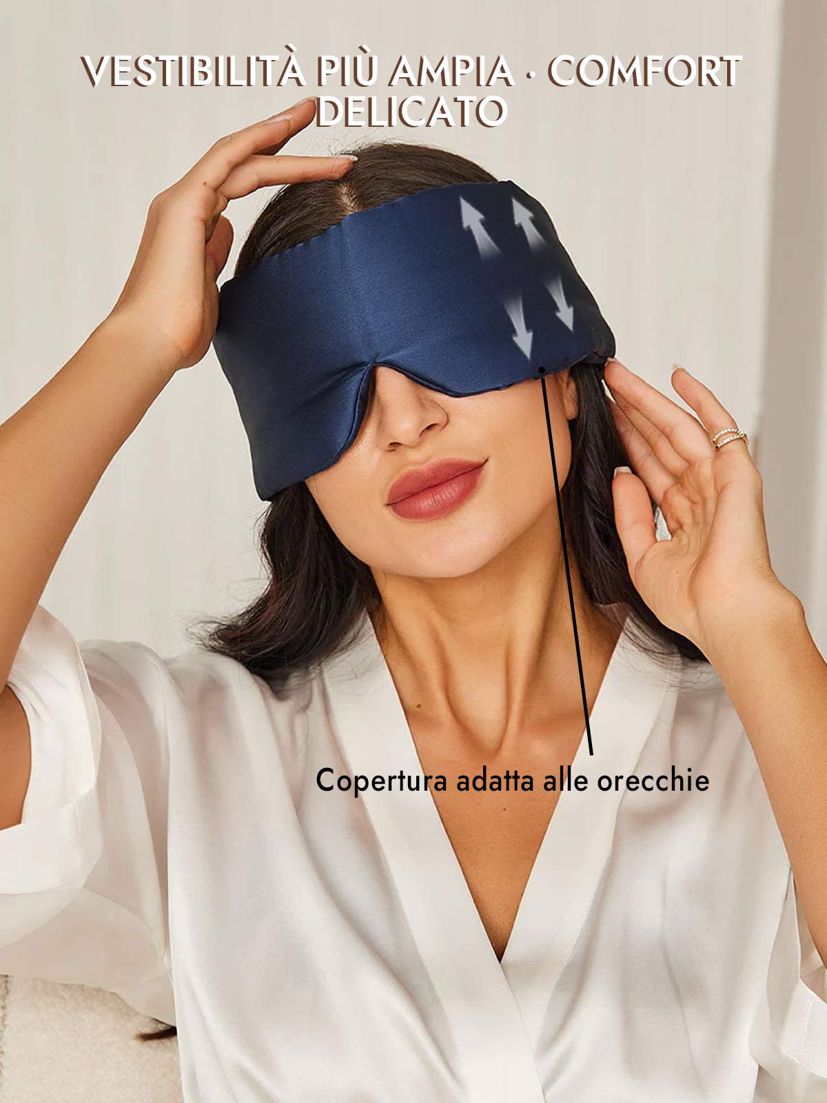 [Blu Scuro] SilkSilky-IT Mascherina da Notte 005