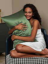 [Verde Grigiastro] SilkSilky-IT 30Momme Seta pura Pillowcase 002