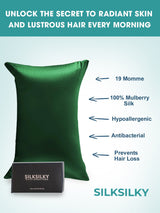 [Verde Scuro] SilkSilky-IT 19Momme Seta pura Pillowcase 002