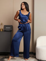 [Blu Scuro] SilkSilky-IT Senza maniche Scollo quadrato Set di Bretelle 003