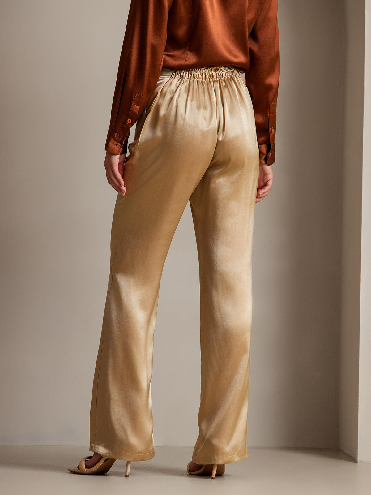 [Champagne] SilkSilky-IT 19Momme Seta Womens Pants 002